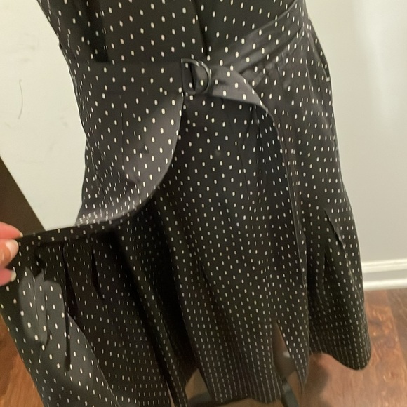 AKRIS Punto Dress Size 12 Black White Dots Button Front Wrap Skirt Panel - Picture 1 of 16
